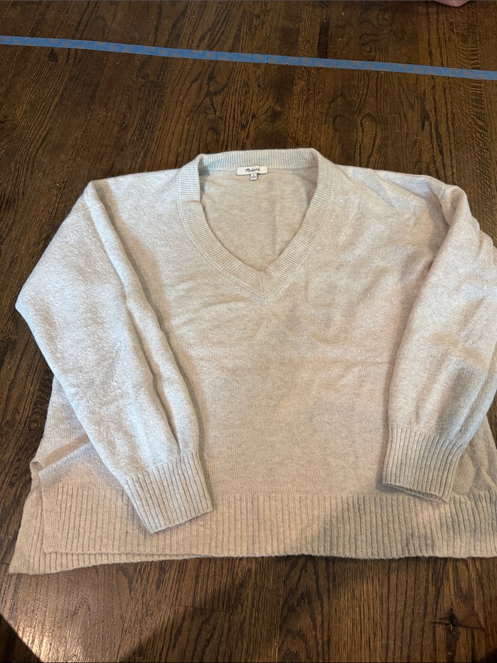 Madewell Light Grey V-Neck Women's Sweater